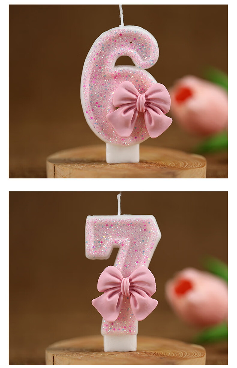 Duomeiyi Birthday Candle Scene Decoration Creative Cake Cartoon Candles Pink Butterfly Candle Holder Number 3 5