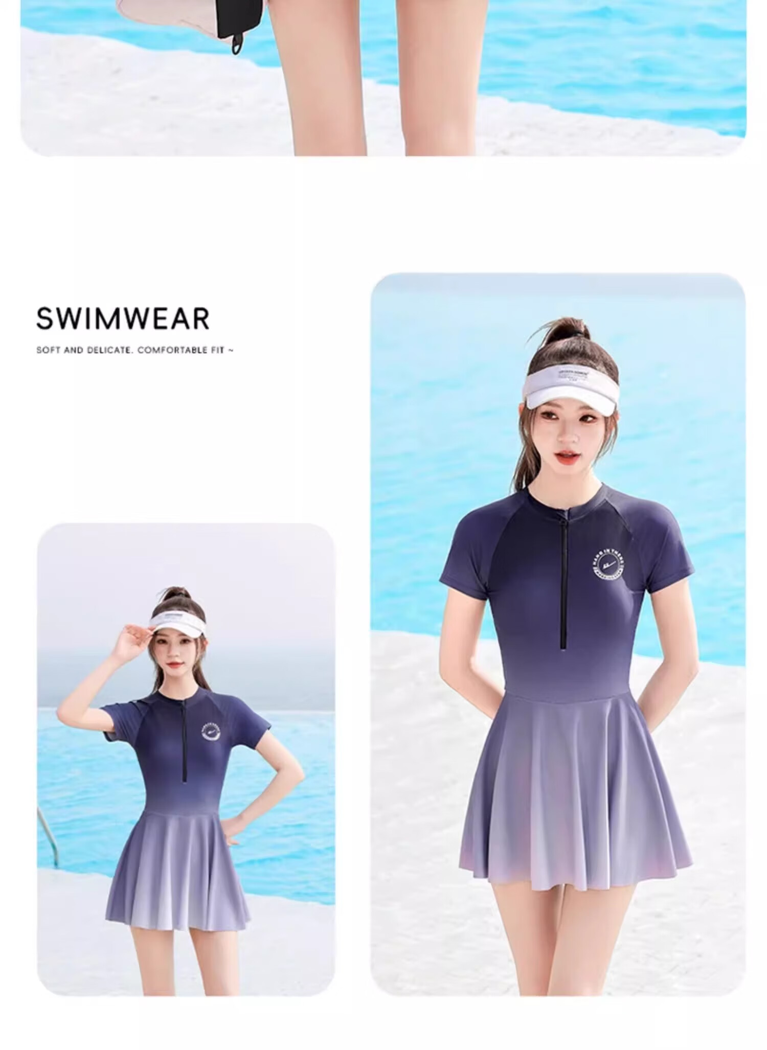 Huili Women's Swimsuit, High-End Popular One-Piece Boyleg Swimwear, Specially Designed for Swimming Pools, Tummy Control, Slimming, Hot Springs, Swimwear 15178 L 18