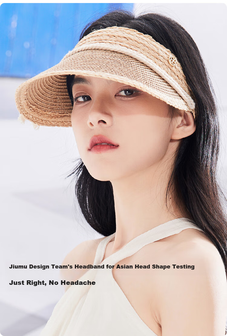 JIUMU Women's Sun Hat, Visor Cap, Straw Hat, Cool Hat, Summer Outdoor Face-Covering Hat for Women CW137 7