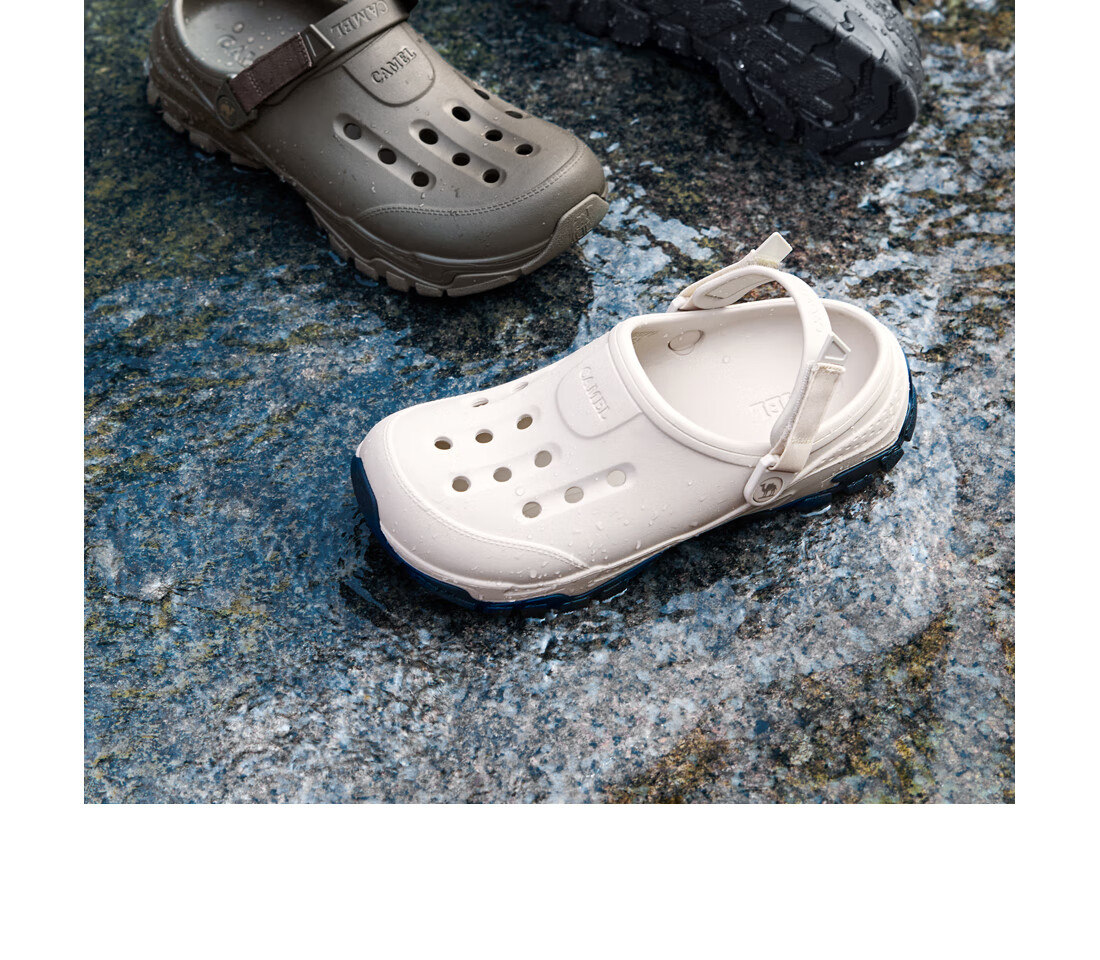 CAMEL Soft Cushioning Two-Way Thick-Soled Mountain Outdoor Sandals Breathable Men's Hole Shoes G15M776029 Black 42 31