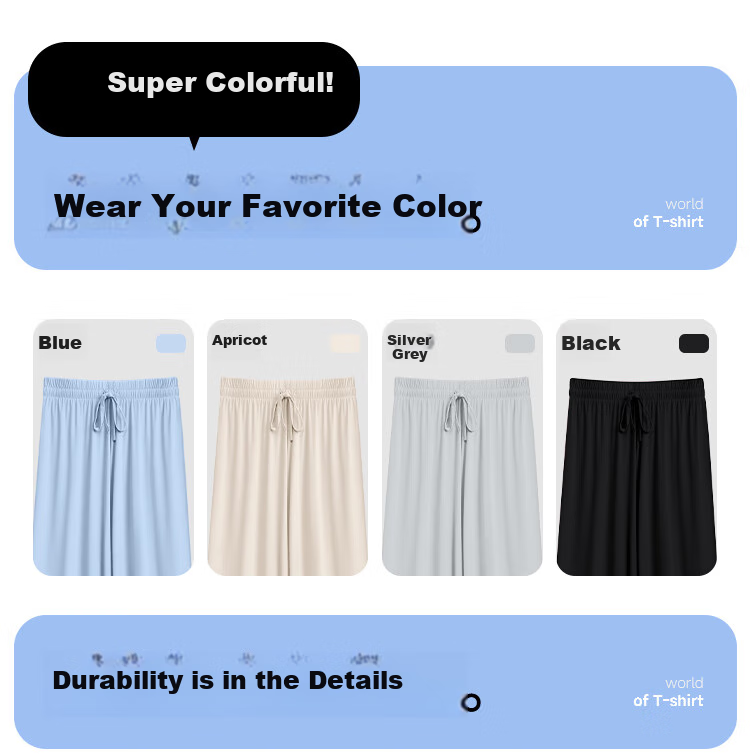 Baleno Cooling Ice Silk Pants for Women, Summer 2025 Thin Wide-Leg Trousers, Flowy Versatile Commuter Sports Straight Casual Long Pants 13