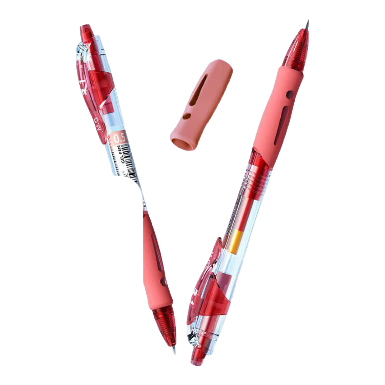 M&G GP1008C Retractable Gel Pen, Red, 0.5mm Bullet Tip, Push-Button, Business Office Signing Pen, Ink Pen, Exam Writing Rollerball Pen, Pack of 6