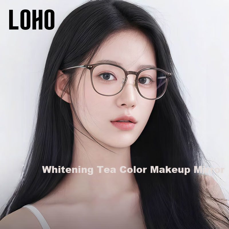 ZEISS LOHOL Glasses, Ultra-Light for Women with Myopia, Prescription Available, Bare-Faced Cold Tea Anti-Blue Light, ZEISS Lens And Eyeglass Frame