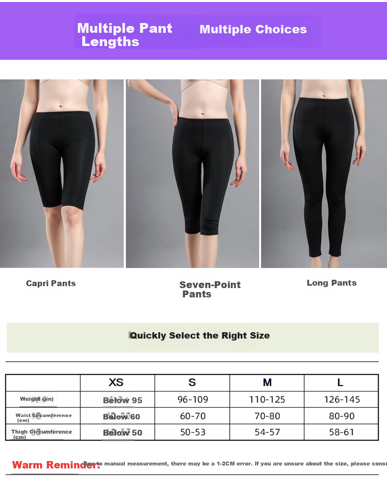 Darenyouxi 26 New Shapewear Leggings, Slimming Body Shaper Pants, Post-Liposuction Shaping Tights, Black Knee-Length Shorts, Size S 2