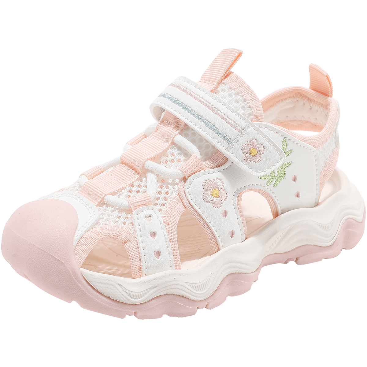 ABC KIDS Girls Summer Princess Shoes Children's Sandals Soft Sole Beach Shoes Big Kids 28 White/Pink 3234