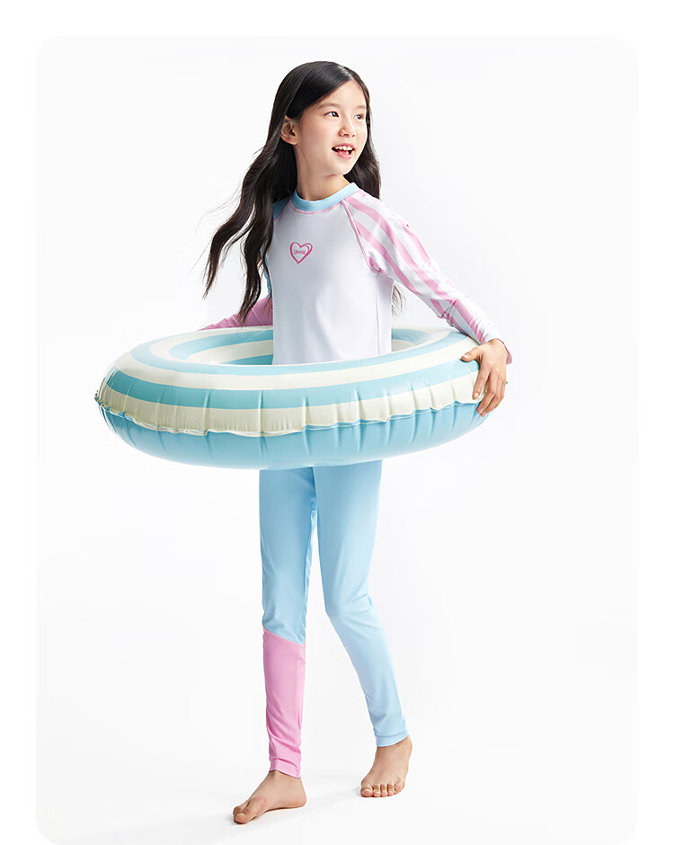 Annil Children's Clothing, Boys And Girls Two-Piece Swimsuit, Long-Sleeve Set, 2025 Summer New Style, Elastic Splicing, Sun Protectio 5