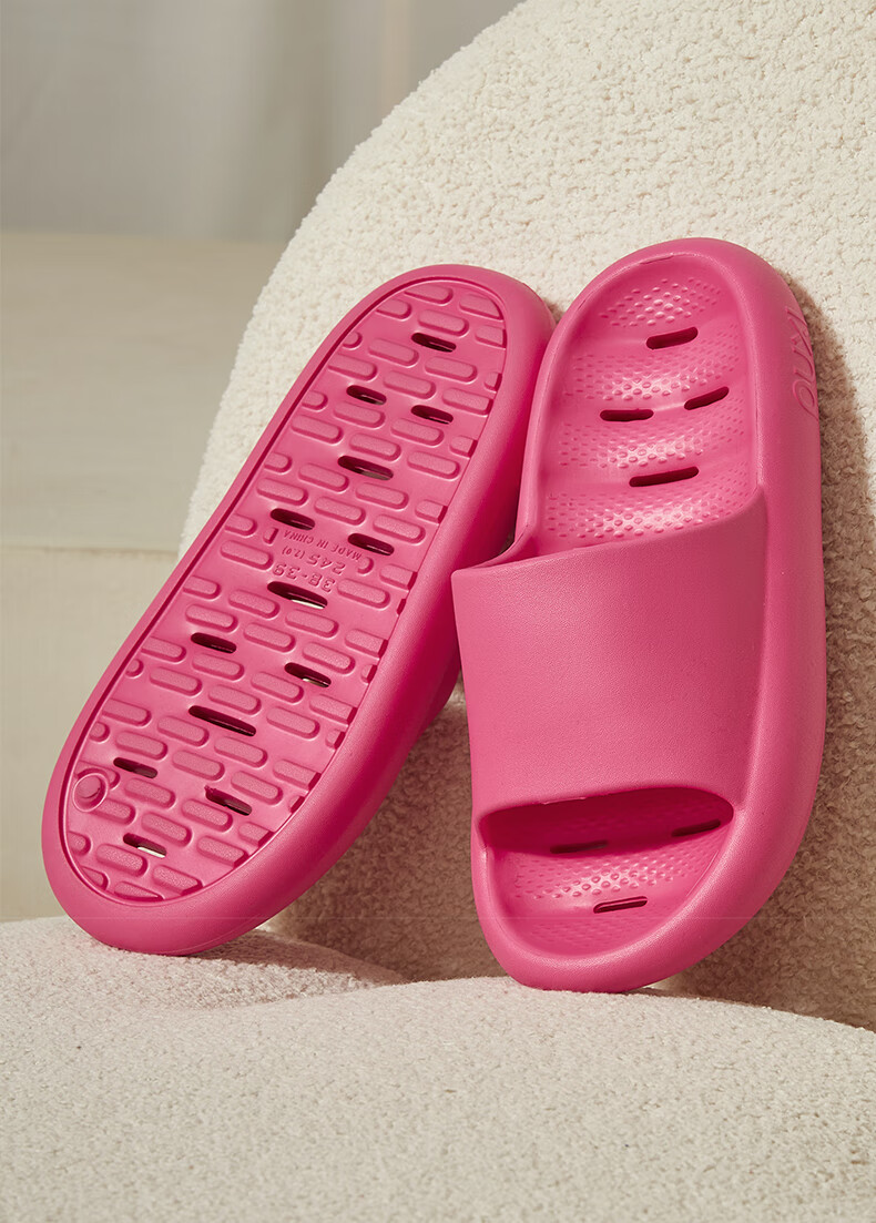 Puxi Bathroom Leak-proof Slippers Quick-dry Hollow Soft Sole Shower Sandals for Women and Men Black Size 40-41 8