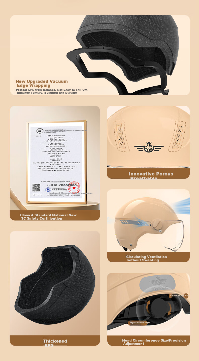 Mypick Electric Bicycle Helmet Summer Half Helmet A-Class National Standard 3C Certified Sun Protection Breathable Unisex Safety Helmet for Electric Scooters And Motorcycles Fashionable Gray with Short Visor 2