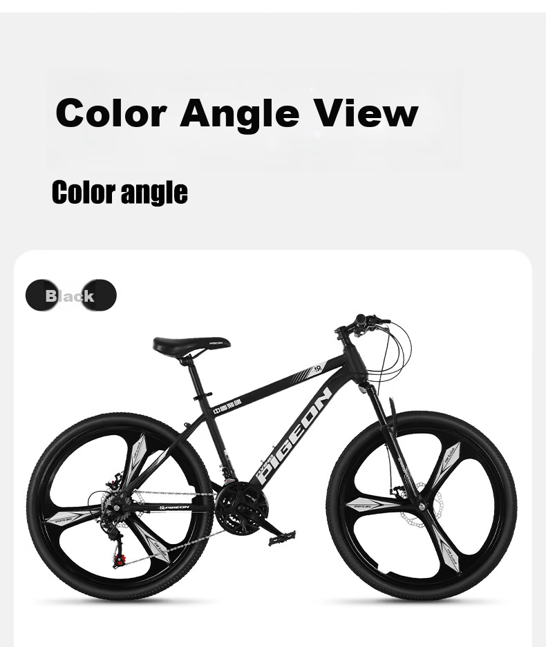 FG FLYING PIGEON Mountain Bike, 26-Inch Integrated Wheel, 21-Speed, for Men And Women, Adult Students, Teenagers, Off-Road Leisure Bike, Black 5