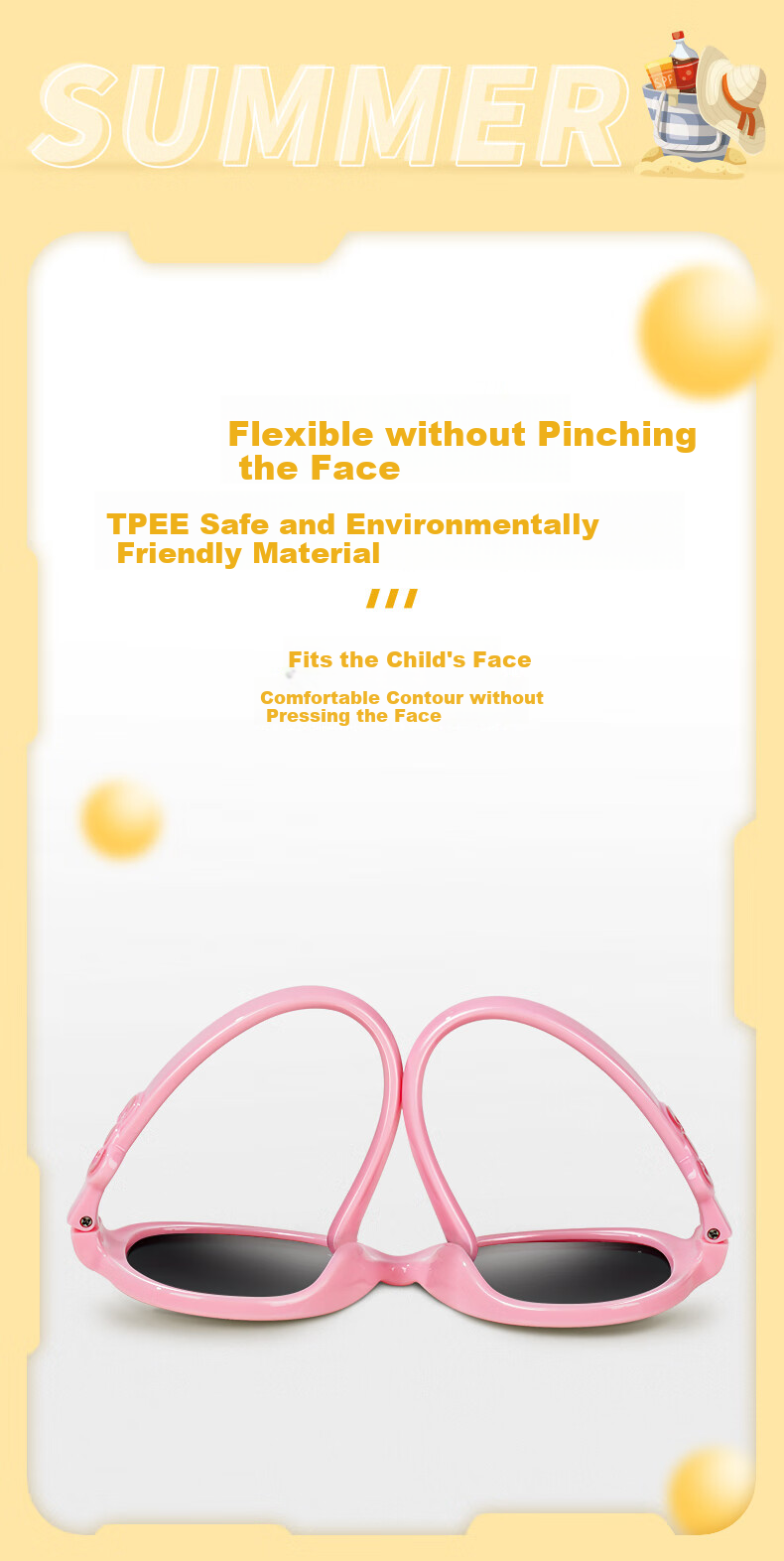 Angelamiao Children's Sunglasses, Girls' Sunglasses, Little Sheep Children's Glasses, Soft Rubber Eyeglass Frames, Baby Sunglasses for Back to School 5