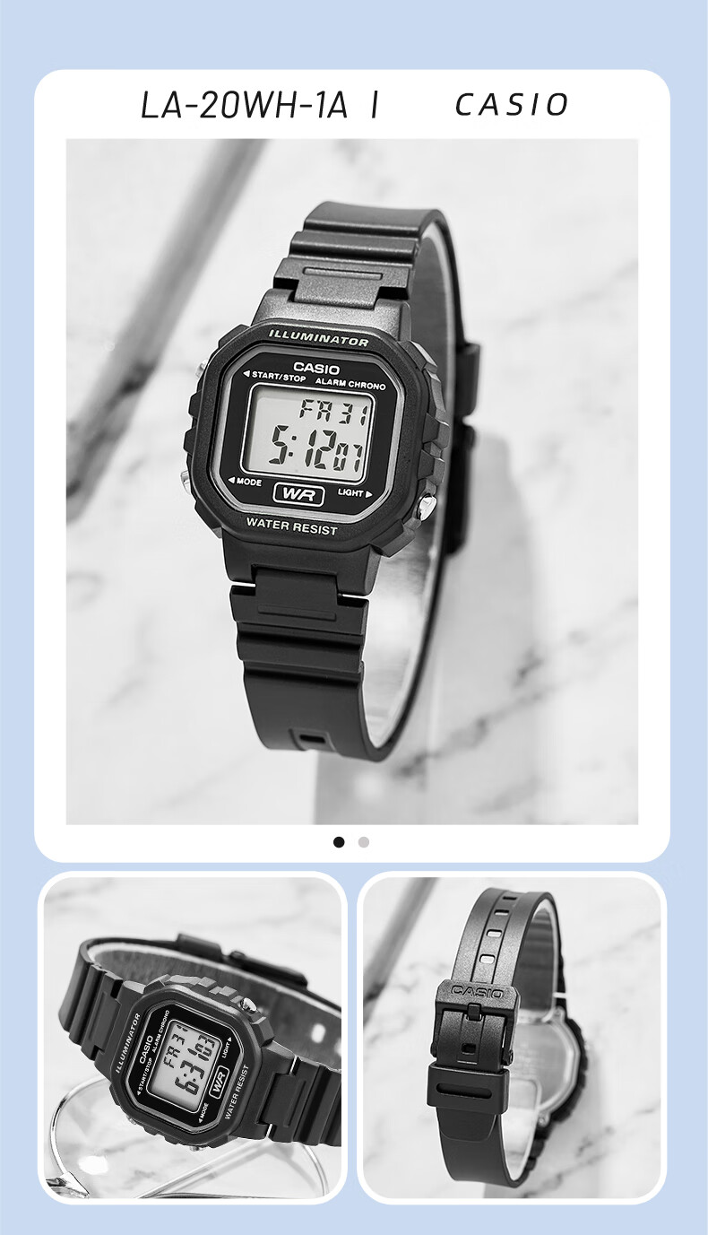 Casio Student Watch, Compact Sports Square Watch, Digital Watch for Men And Women, LA-20WH 9