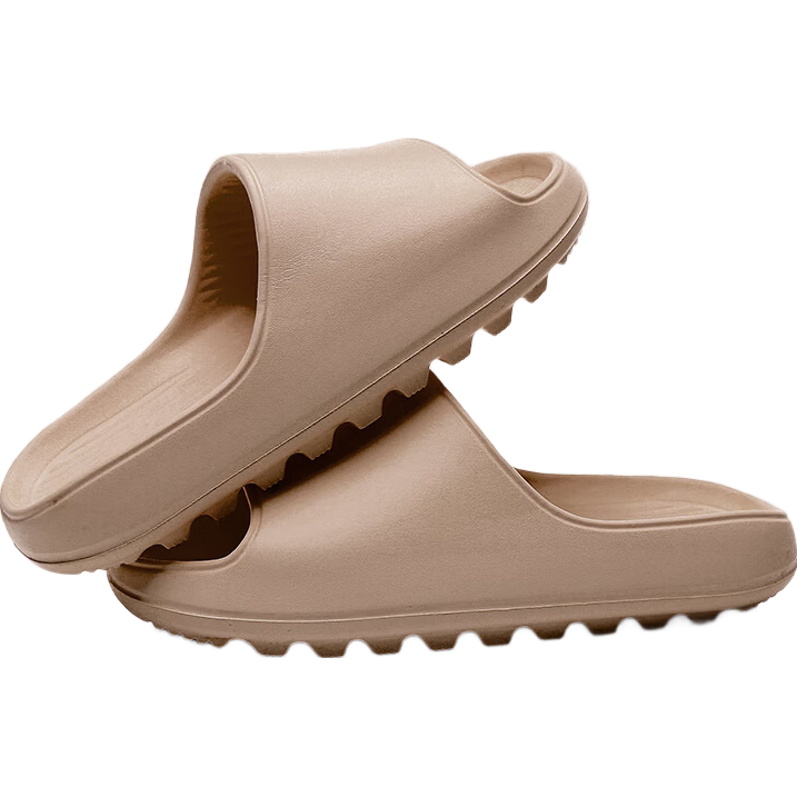 GUOLUOFEI Squishy Slippers for Men And Women, Summer Non-Slip Oversized Bathroom Shower Thick-Soled Sandals, Khaki, Size 44-45
