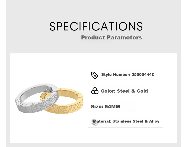 Calvin Klein CK Vintage Floral Women's Silver And Gold Ring Set 35000444C, Goddess Day Gift 2