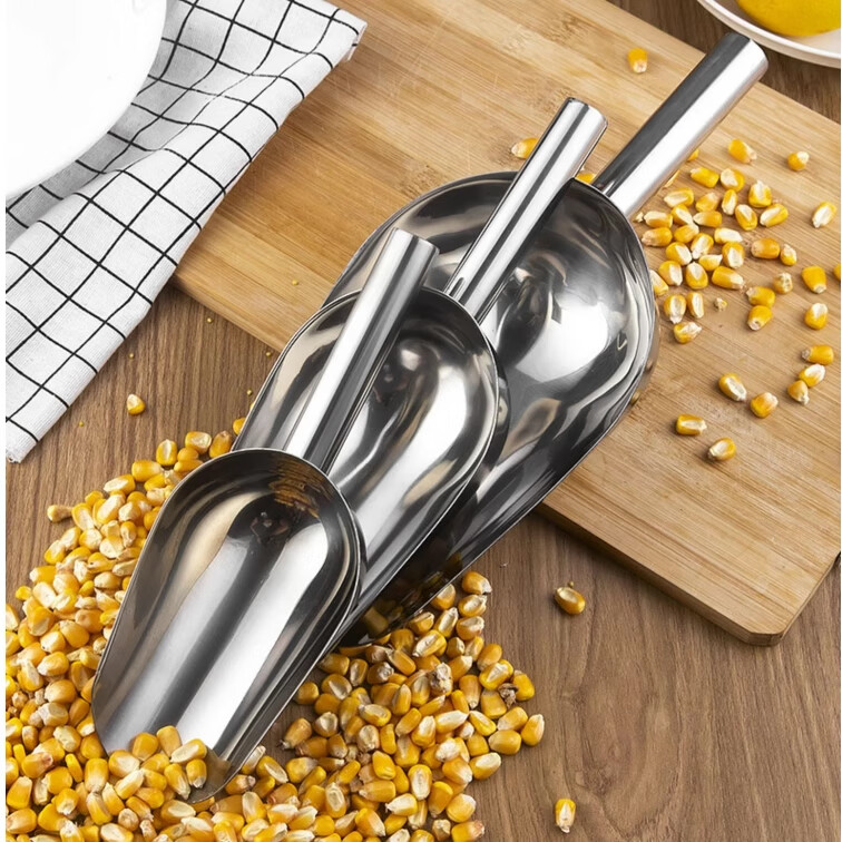 Jekero Stainless Steel Ice Scoop, Flour Scoop, Ice Cube Scoop, Grain Scoop, Nut Scoop, Rice Scoop, Sugar Melon Scoop, 8 Inches