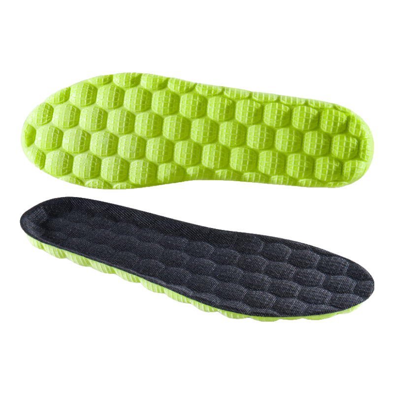 Warrior 2 Double Pack Sports Insoles for Men, Shock-Absorbing Soft Cushioning, Odor-Resistant Breathable Sweat-Absorbing Military Training 7071 Green And Black Size 35-36