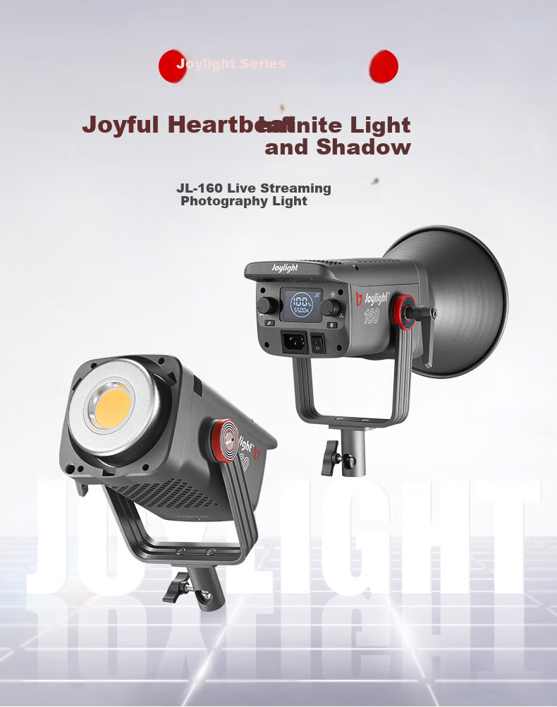 JINBEI JL160 Photography Live Streaming Fill Light Kit, 160W Mainstreamer-Specific Clothing, Beauty Jewelry, Green Screen Studio, Deep Throw Constant Light LED Video Soft Light Hair Light 1