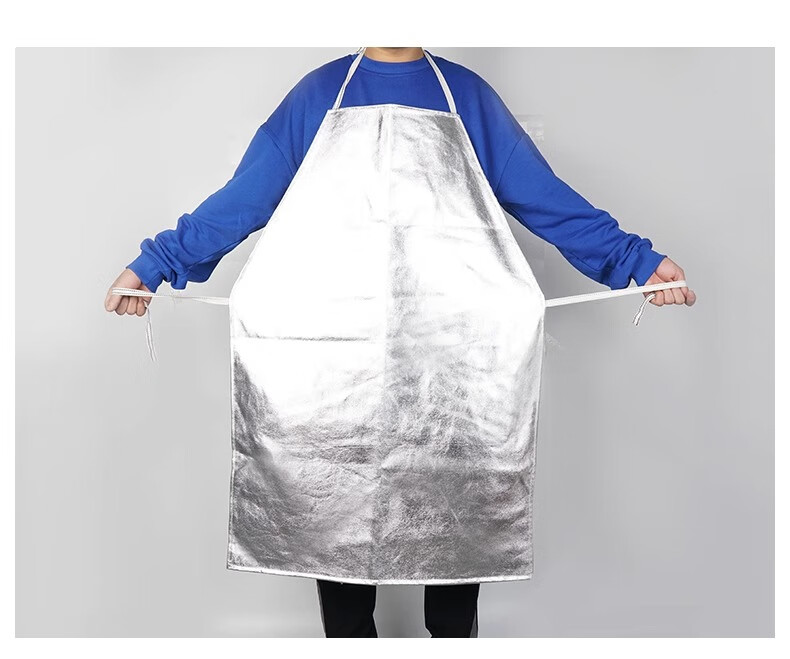 BAIGE High Temperature Resistant Apron Heat Insulation Apron Foil High Temperature Resistant Aluminum Steel Plant Smelting Protective Clothing 95*66CM Radiation Heat Resistant 15