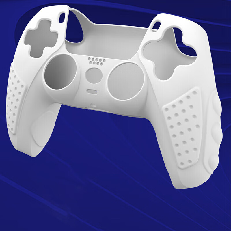 Liangzhi Sony PS5 Controller Silicone Protective Case, PlayStation Controller Silicone Cover, Anti-Slip, Sweat-Proof, Shockproof, Scratch-Resistant Protective Shell, White, PS5 Gaming Accessories L427