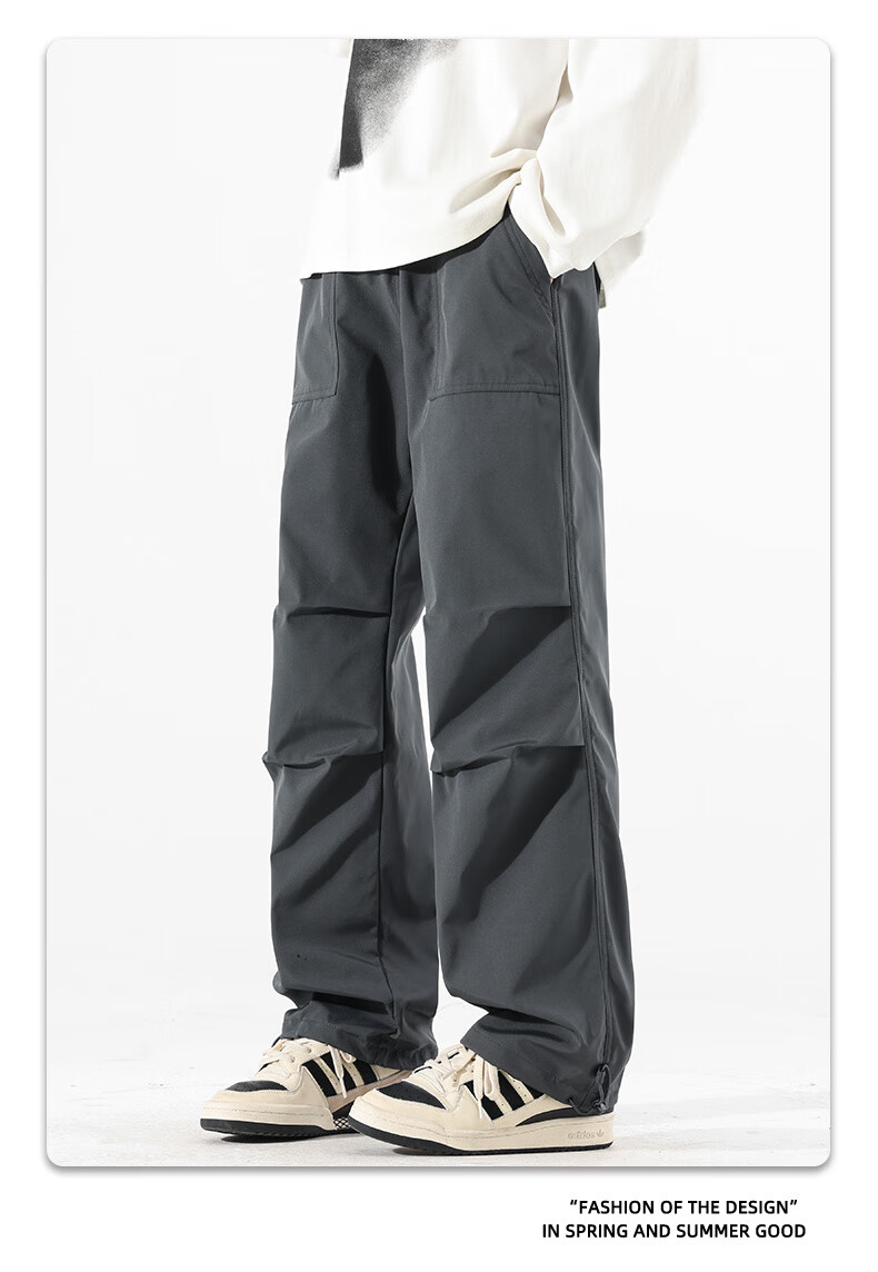 SWAMP AREA Men's Outdoor Sports Pants, Spring And Autumn Soft Shell Versatile Trendy Hiking Trousers, Cargo Pants WS398 White S 16