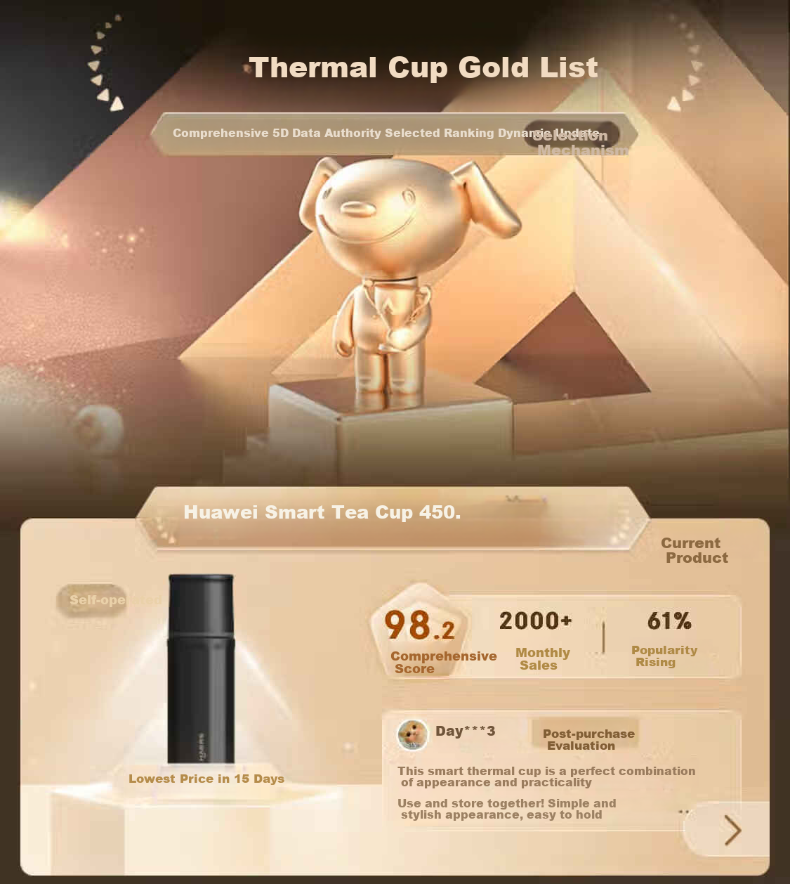 Hongmengzhixuan Haersi Insulated Mug with AI Smart Star Flashing Design, Tea Infuser Cup, Large Capacity Water Bottle for Men And Women, Holiday Gift 2