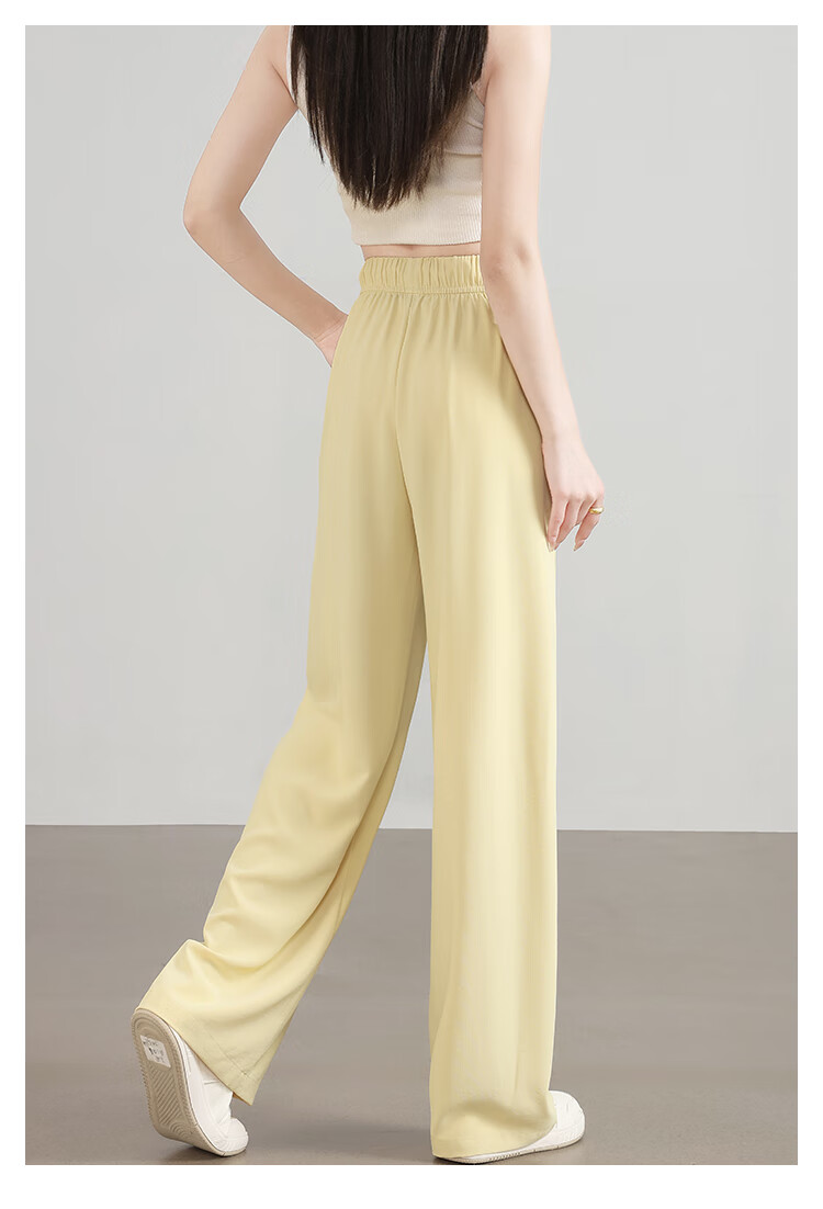 Free Style Wide-Leg Pants for Women Summer Thin 2026 New High Waist Slim Loose Draped Ice Silk Cool Casual Trousers 12