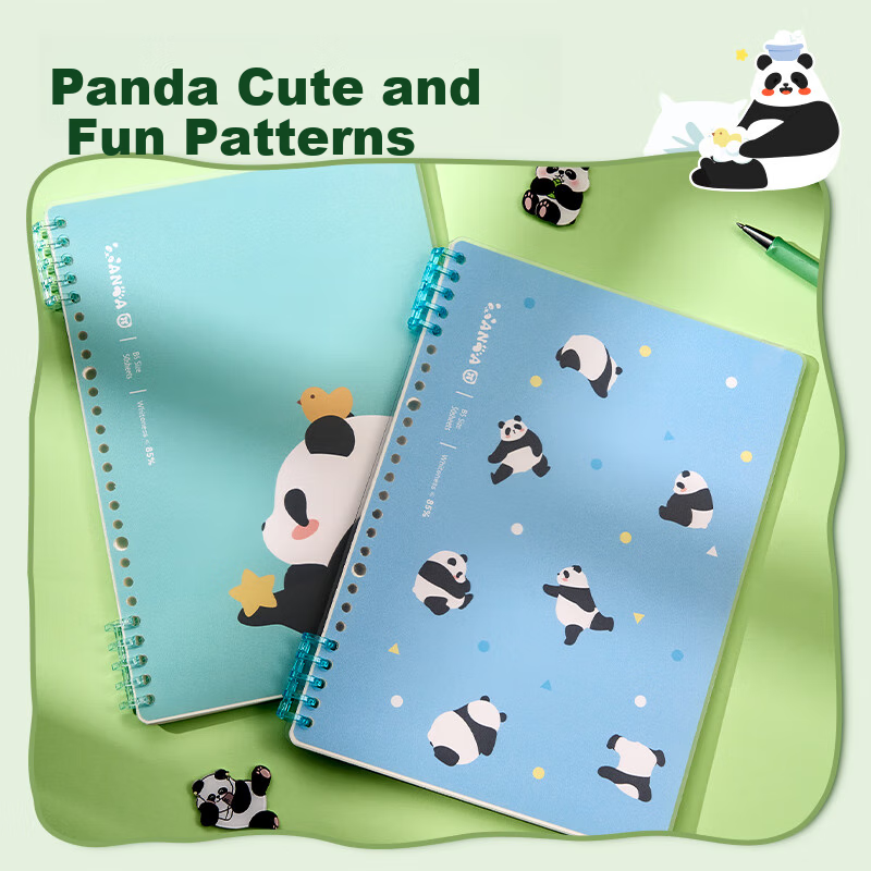 Блокнот Deli Panda Dudu B5, 50 листов, зеленый, для записей, спиральный