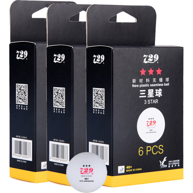 729 Table Tennis Three Stars New Material 40+ All-China Games Edition Seamless Ball White Set 3 Boxes