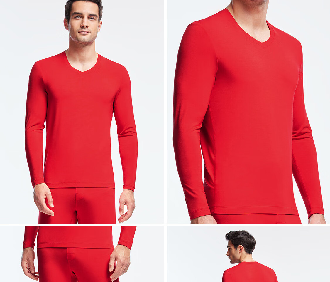 AIMER MEN Thermal Underwear Autumn Winter Set Anti-Static Thin Warm NS74J461 Black 175 4