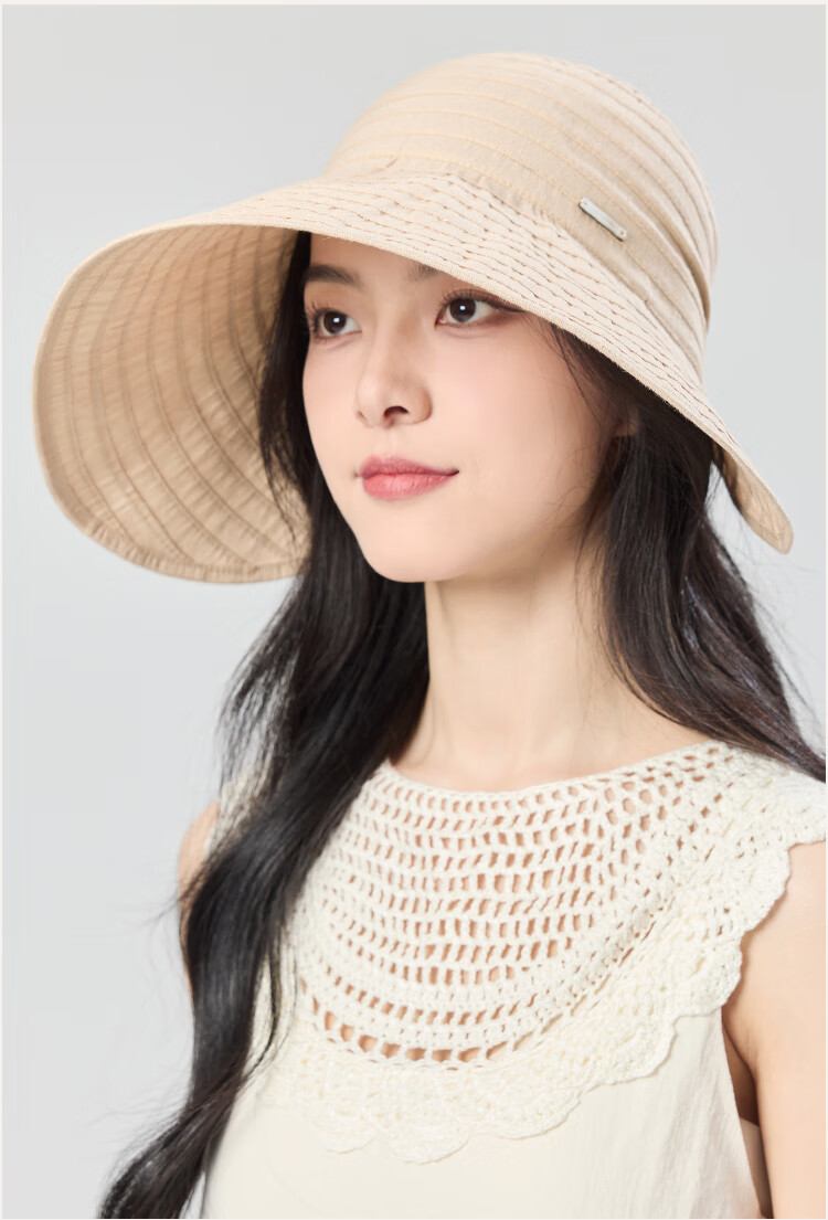 JIUMU Linen Sun Protection Hat, Women's Sun Hat, Fisherman Hat, Summer Cooling Cap, Hiking Face-Covering UV Protection Cap 3