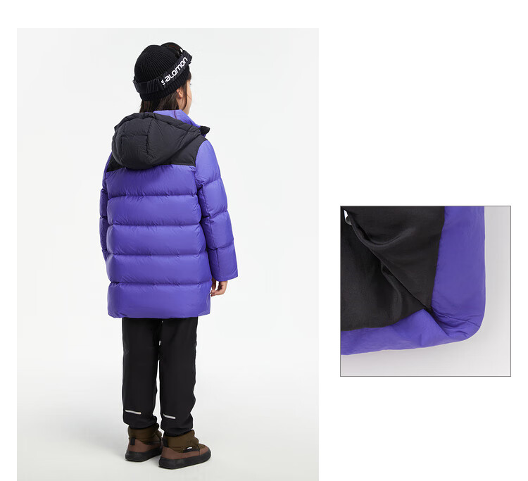 BALABALA Children's Long down Jacket for Winter Sports, Warm Outdoor Patchwork Color-Block Coat [bp] 208424107208 20