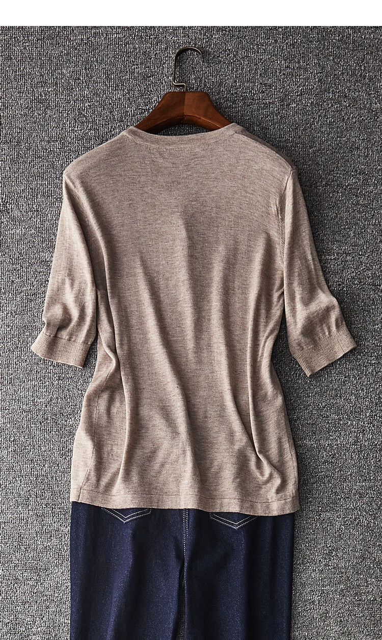 Dme [Baohe Milk Cheese] Spring And Summer Semi-Sheer Cardigan, Five-Quarter Sleeve, Petite Knit Sweater for Wome 16