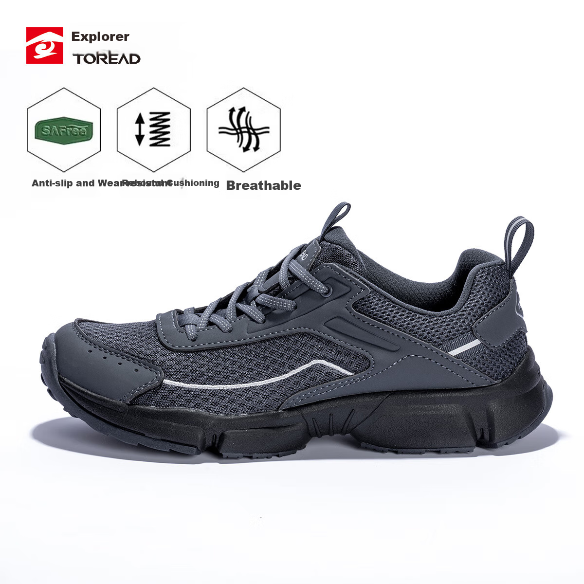 TOREAD Hiking Shoes for Men, Spring And Summer, Non-Slip, Wear-Resistant, Breathable, Lightweight Casual Sports Shoes for Mountaineering TFAACN81916