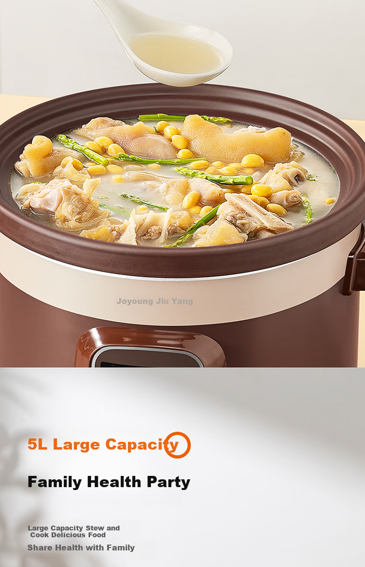 Joyoung Home Electric Stew Pot, 5L Large Capacity, Purple Clay Inner Pot, Timer And Reservation Function, Electric Stew Pot DG50Z-GD510 18
