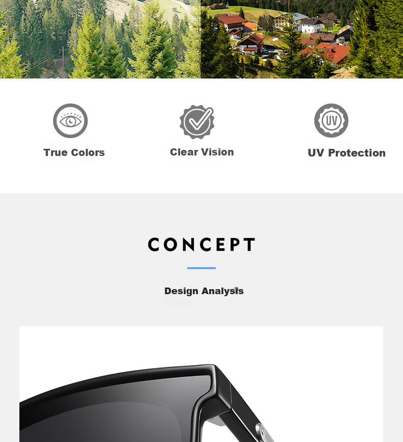 Boshide Sunglasses, Driving-Specific Sunglasses for Men, Fashionable And Stylish Sunglasses, Black Frame with Gray Lenses 9