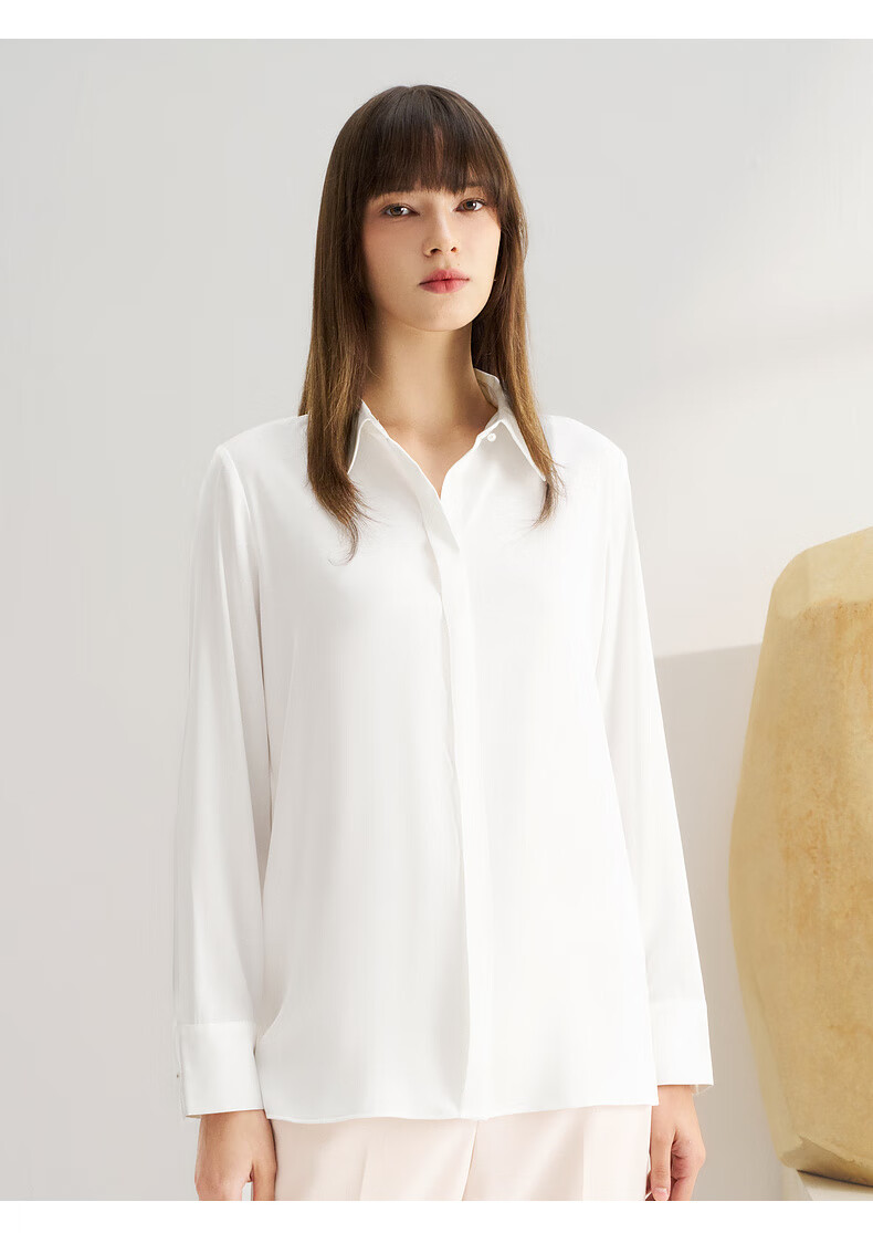 G2000 [Smooth Color Linen/drape] Women's Spring And Summer Elegant Comfortable Commuter Casual Shirt, Linen Color, XS/32 7