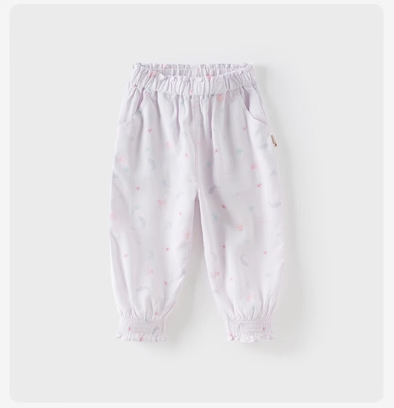 DAVE & BELLA Children's Mosquito-Repellent Pants, Girls' Antibacterial Cooling Trousers, Baby Girl's Ankle-Tied Pants, Summer Wear 15