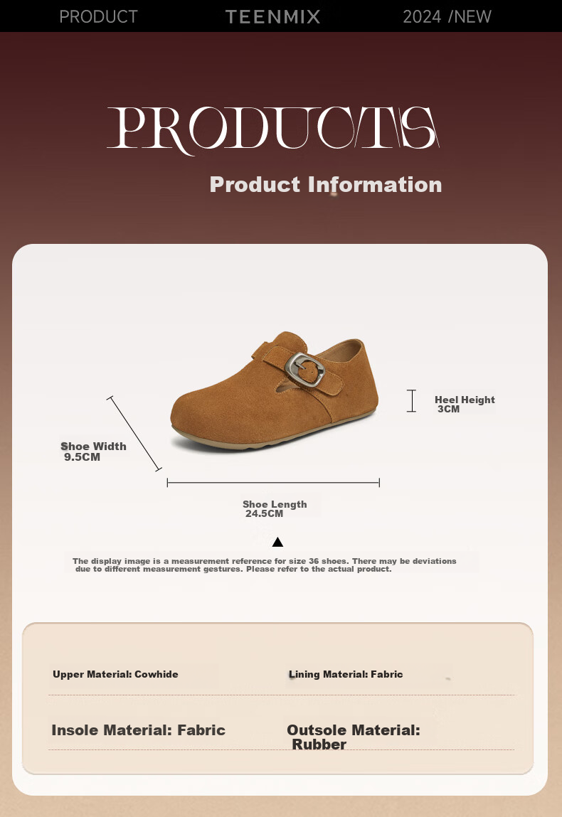 TEENMIX Women's Birkenstock Style Flat British Retro Casual Versatile Single Shoes 5