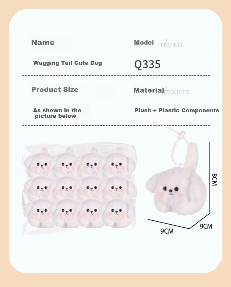 WELTSTON Pomeranian Dog Plush Toy Gift Stuffed Animal Children's Birthday Present for Girls, Tea Cup Dog with Crossed Backpack 13