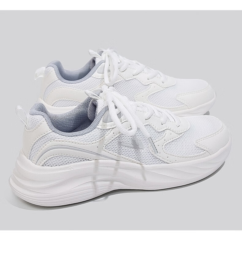 Huili Official Women's Shoes, Summer Breathable Mesh Sneakers, White Women's Shoes, Running Shoes for Women, All Black, Size 42 14