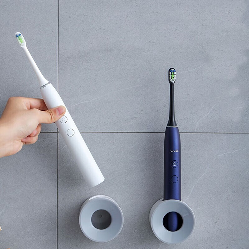 KATEI STORY Electric Toothbrush Holder, Wall-Mounted, No Drilling Required, Large Diameter, Draining, Inverted Design to Prevent Drying Out