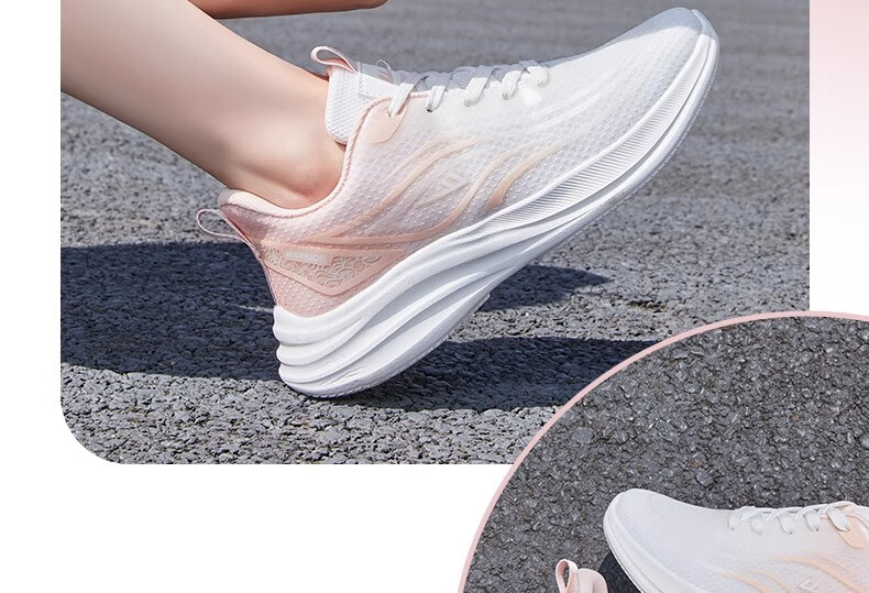 Warrior Women's Shoes, Spring And Summer New Style Breathable Mesh Sneakers, Soft-Soled Shock-Absorbing Running Shoes for Women, 4636 White Blue, Size 37 34