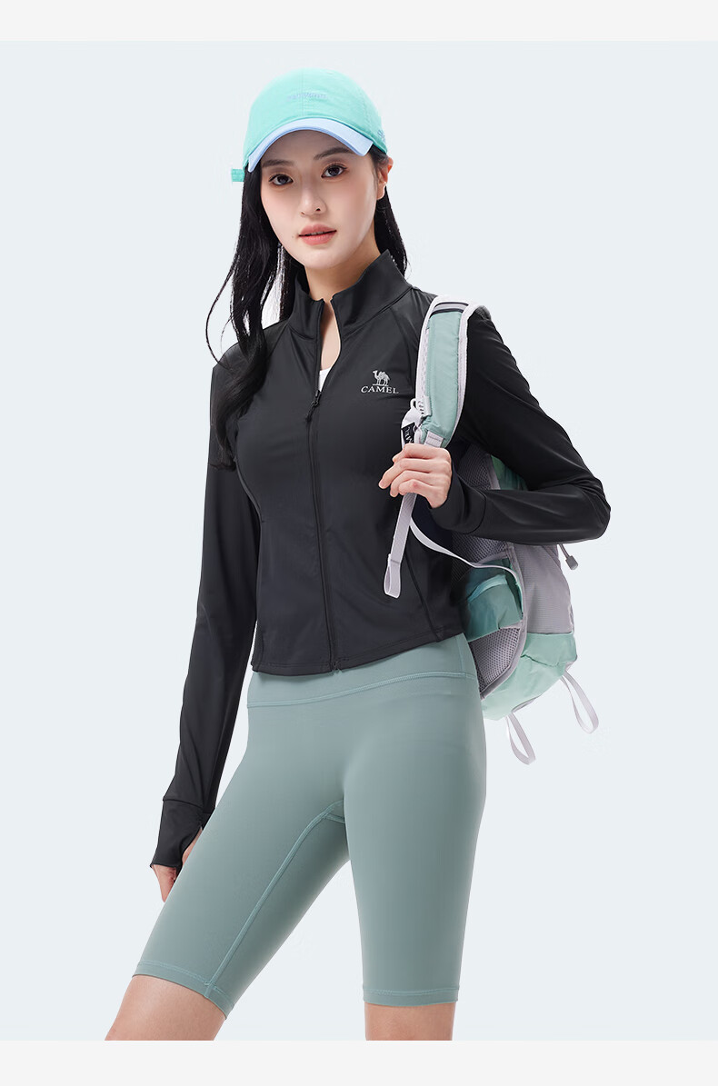 CAMEL Women's Slim Fit Quick-Dry Ice Feel Sunscreen Jacket Cold White Yarn 2025 New Summer Coat 8008 2XL 8