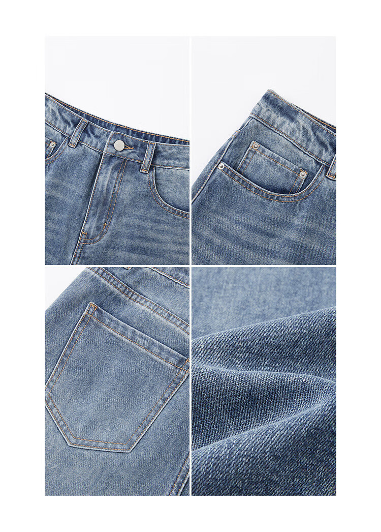 Dme [Retro Tube Maogao Craft] Spring Lightweight Cloud-Feel Cotton Straight-Leg Trousers, Slim-Fit Versatile Women's Jeans 6