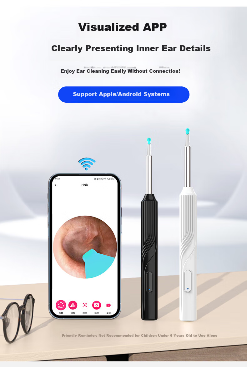 CIIYIIMEN Intelligent Visual Ear Pick High-Definition Ear Cleaning Tool for Adults And Children, Luminous Ear Spoon, White 4