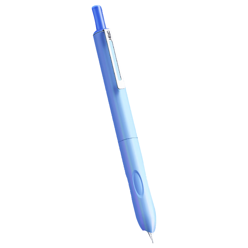 HERO P320 Fountain Pen, Xingqi Cang Ergonomic Click Fountain Pen for Third Grade Elementary Students' Handwriting Practice, Iridium Nib, Glossy Blue, EF Dark Nib