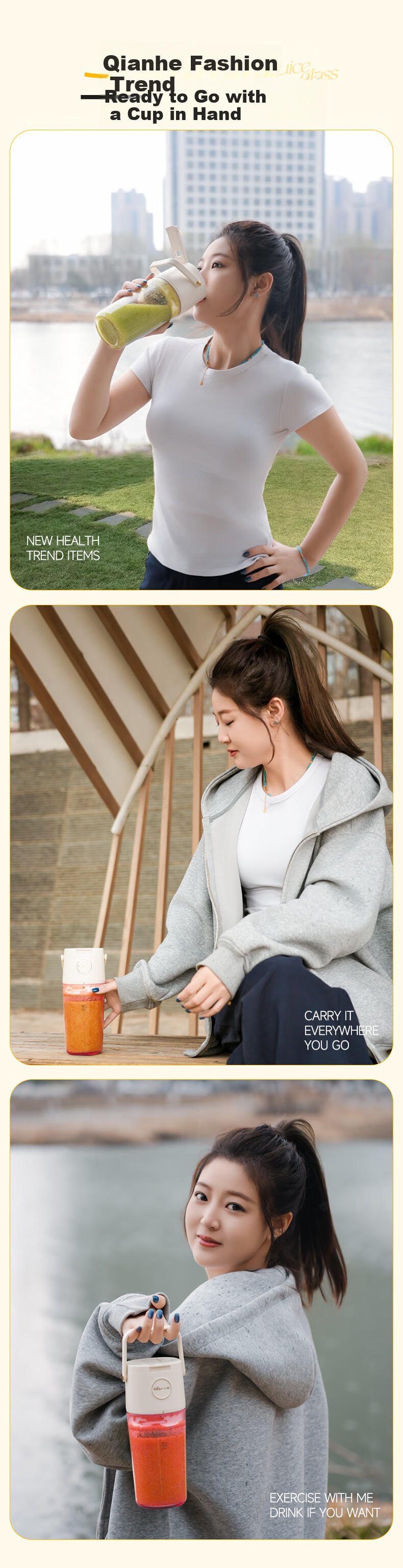 Bear Portable Juicer Wireless Charging Juice Cup Large Capacity Outdoor Personal Blender Small Ice Crushing Fruit Juicer Bottle 29