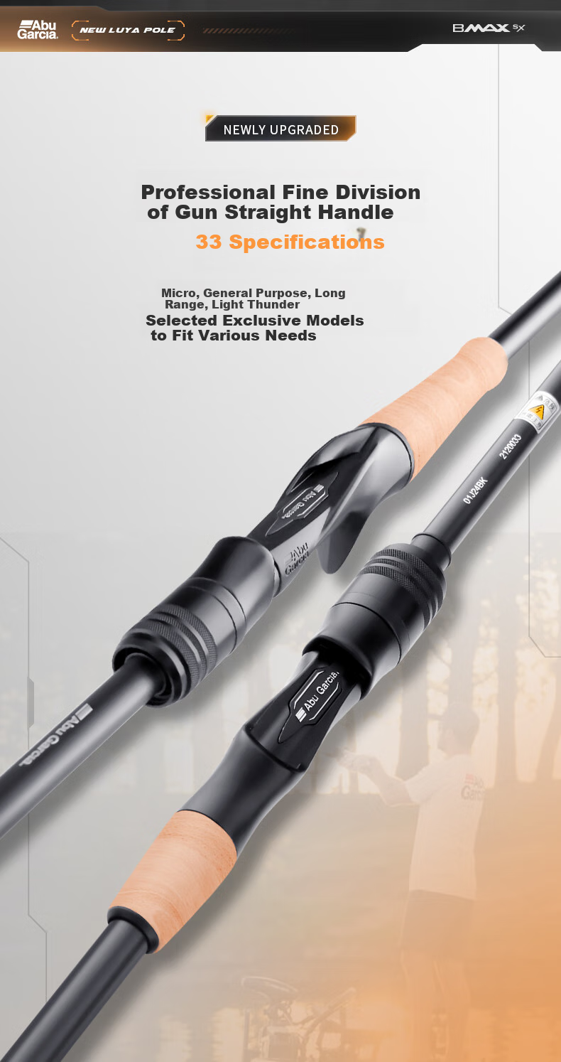 ABU GARCIA BMAX SX Lure Rod with Medium Action, Versatile Long-Casting Rod, 2.9-Meter Straight Handle MH Action-RF 2