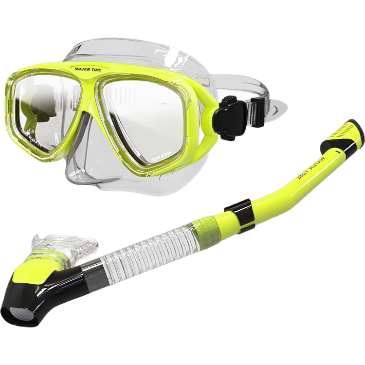 WATERTIME / Shuichuan Diving Equipment Set Including Scuba Mask, Full Dry Snorkel, Underwater Respirator, And Swimming Goggles