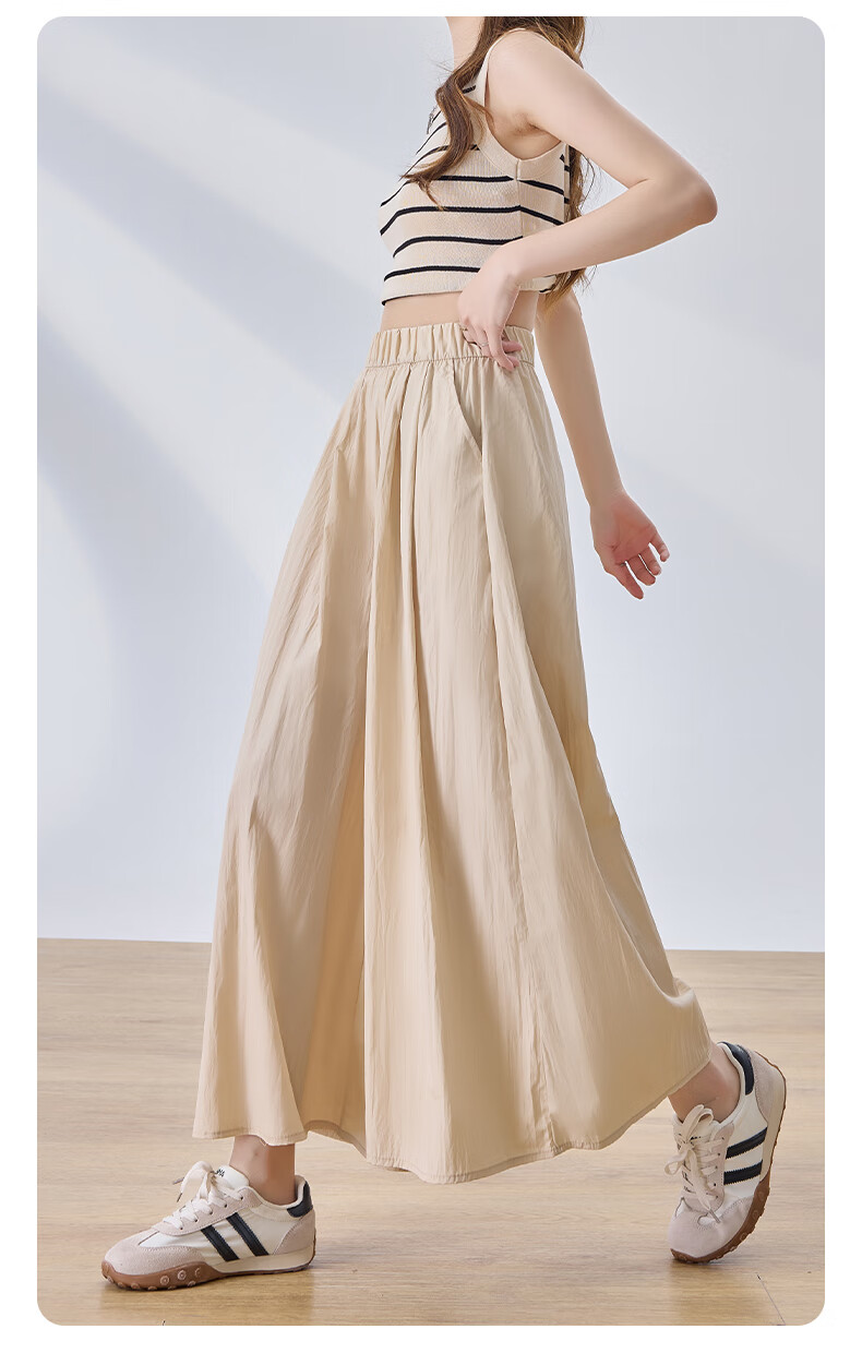 LangSha High-Waisted Yamamoto Skirt Pants for Women, Summer Lightweight Flowy Slimming A-Line Skirt Shorts, Loose Wide-Leg Pants for Petite Figures 5