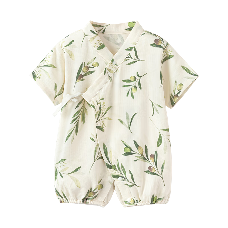 Babylove [Bobbly Fruit Tea] Infant Romper, Summer Bamboo Cotton Camellia Gauze, Thin Breathable Clothing for Baby Boys And Girls